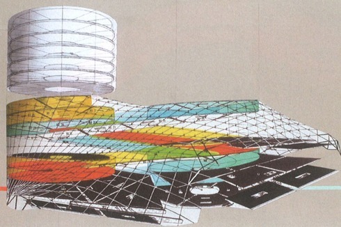 Webbs Diplomentwurf: der "Sin Palace", ein Drive-In-Vergnügungszentrum für den Londoner Leicester Square ...<br />