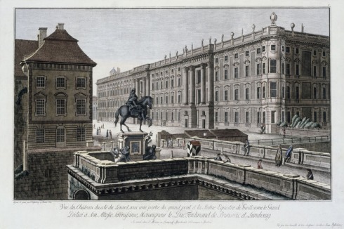 Johann Georg Rosenberg Das Reiterstandbild des Großen Kurfürsten Friedrich Wilhelm (1620–1688) auf der Langen Brücke mit dem Schloß, Berlin, 1781<br />
