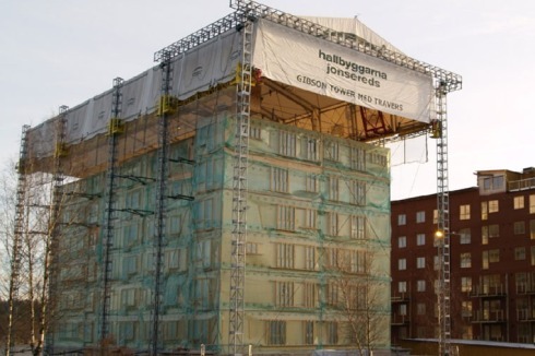 .... acht Geschosse (Wohnbauten der Universität von Växjö, Schweden), ...<br />
