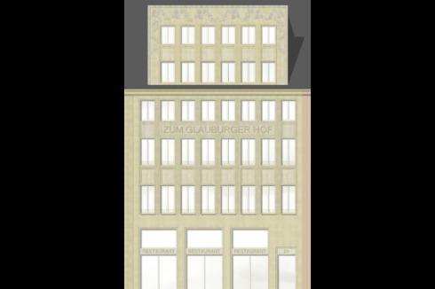 ... soll in ihrer Kleinteiligkeit mit zeitgenössischen Entwürfen rekonstruiert werden (Hier der Siegerentwurf Braubachstrasse 29 von Knerer und Lang)<br />