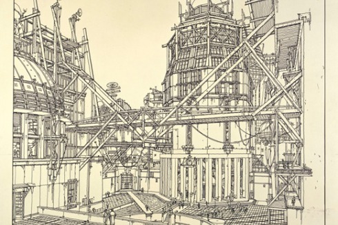 A-City: AC-4, Sector 1576N. 1986. Filzstift auf Zeichenpapier auf Karton, 687 × 687 mm<br />