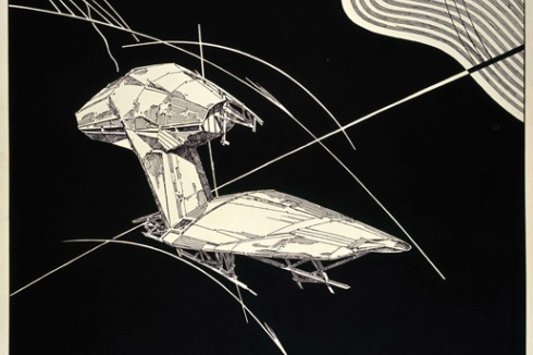 Geomagnetic Flying Machines. 1988. Tusche auf Transparentpapier auf Karton, 832 × 811 mm<br />