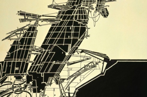 Aerial Paris. 1989. Copic Marker und Bleistift auf Transparentpapier auf Karton, 815 × 507 mm<br />