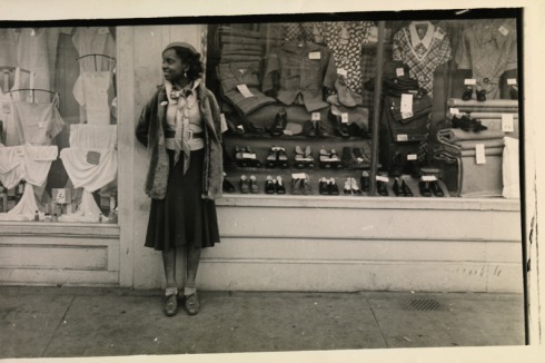 Young Women Outside Clothing Store, 1934–35<br />