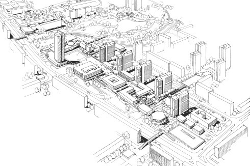 Die bis 1970 erarbeitete Konzeption für das Zentrum von Halle-Neustadt<br /><br />