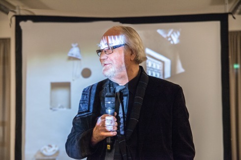 Juhani Pallasmaa, der lange Jahre auch Juror des Pritzker-Preises war, hier bei der Preisverleihung in Karlsruhe am 12. November<br />