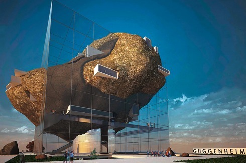 ... und Museumskartoffeln: drei von 1715 Beiträgen für das neue Guggenheim-Museum in Helsinki. Die Entscheidung fällt im Juni 2015<br />
