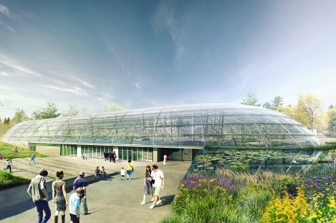 <span class="Bold">Finalist Das Team um </span>Atelier Ville Architecture Paysage schlägt einen flachen rechteckigen Bau mit aufgesetztem Glashaus vor<br /><br />