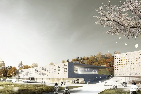 <strong>Anerkennung</strong> Grüntuch Ernst Architekten mit Topotek 1 führen eine mächtige Freitreppe zwischen zwei neuen Baukörpern den Hang hinauf<br />