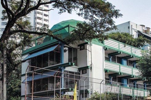 Das Wohnhaus des Architekten mit Fuller-Dome vor dem Abriss 2014<br /><br />