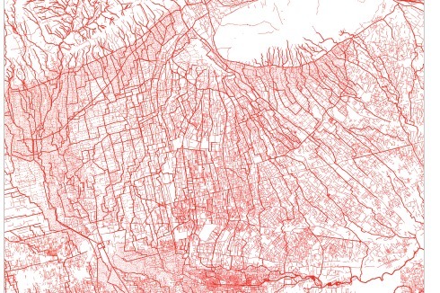  „Wasser und Asphalt“ – Karte der Vernetzungen von Straßen und Wasserwegen im Großraum Venedig<span class="OffWhite"><br /></span><br /><br />