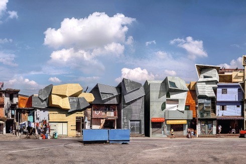 Die Fotomontage Nova Heliopolis III, 2007, von Dionosio González. Konkrete Vorschläge oder kritische Stellungnahme zu Favelas in São Paulo?<br />