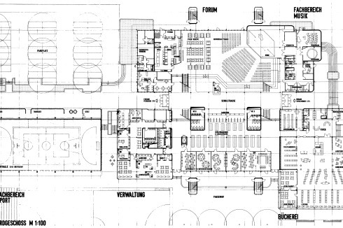 Der Plan von 1974 zeigt das EG mit der Schulstraße.<br />