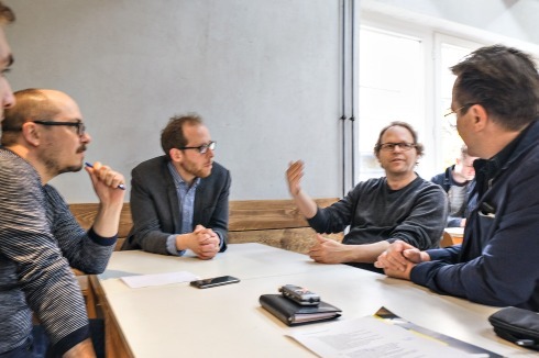 Florian Thein, Johan König, Roger Riewe, Arno Brandlhuber (v.l.n.r.)<br />