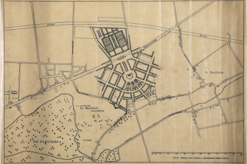 <strong></strong>Bauantragsplan, August 1919, genordet<br />