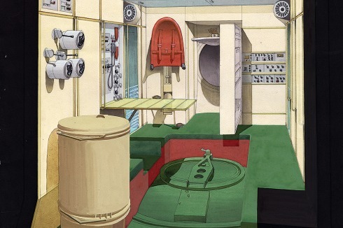 Kabine der Raumstation Mir, gebaute Variante (1980)<br />