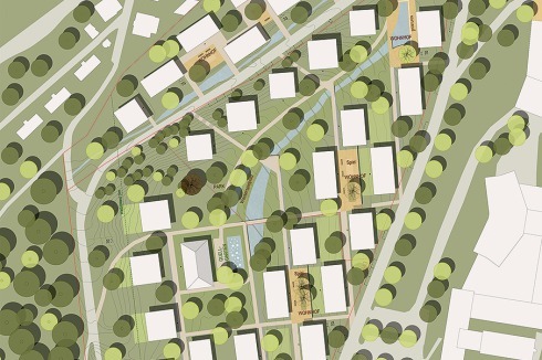 <strong>3. Preis</strong> K9 Architekten stellen ähnlich große Baukörper in die bewegte Topographie<br />