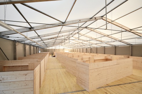 Kojen und Böden aus Holz bieten ein Maximum an Aufenthaltsqualität in den Hallen in München-Daglfing<br />