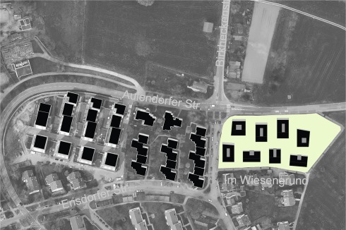 Auf dem Pallotti-Areal sind sieben Wohnhäuser und eine Kita geplant. Schwarz.Jacobi Architekten erhielten den 1. Preis im Wettbewerb.<br />