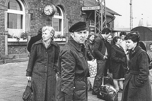 Historisches Foto Bahnhof Friedland<br />