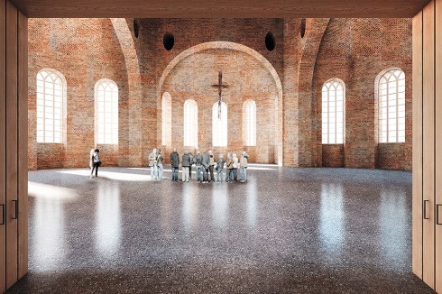 <strong><span class="Bold">ein 2. Preis</span></strong> Kuehn Malvezzi Architekten ziehen einen neuen Terrazzoboden ein<br />