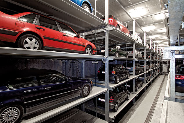 Mit dem Multiparker 740 wurden in der automatischen Anwohnergarage unter der Donnersberger Straße in München 284 Stellplätze geschaffen.